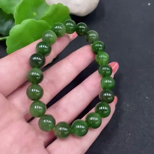 H34062345 Hetian Jade Jasper Bracelet, approx. 9.4mm, total weight approx. 26g