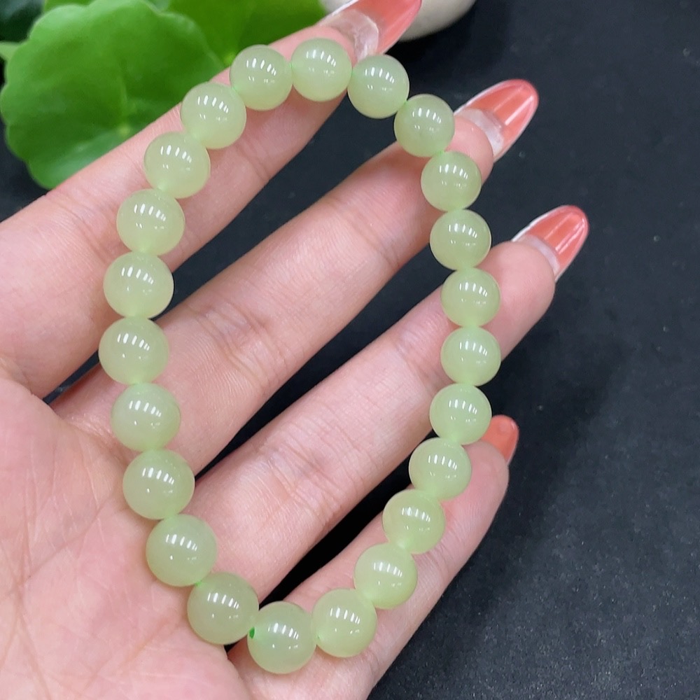 H35084498 Hetian Jade Bracelet, approx. 8mm, total weight approx. 18.4g
