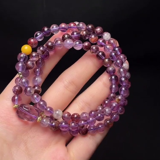 C34048437 Crystal Beaded Necklace (Color Origin Undetermined) with Amber, Non-Gold, Total Weight Approx. 32.2g, Size 6.3mm (Color)