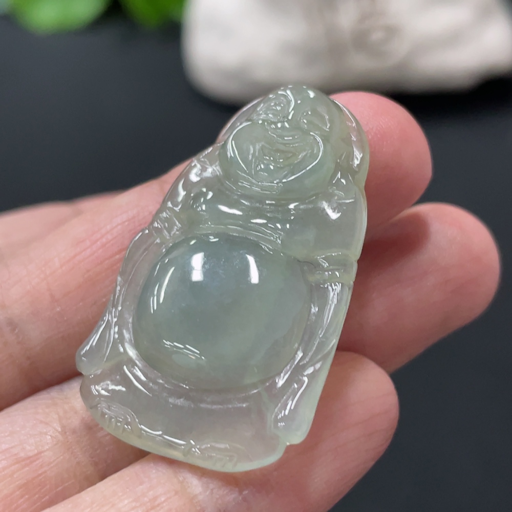 F32821616 Jadeite Standing Buddha Pendant Total Weight About 6.6g