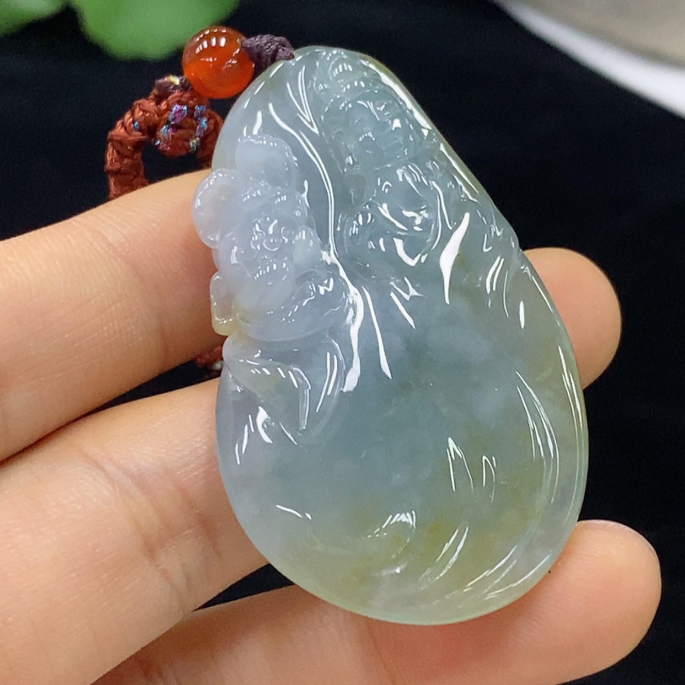 F31586212 Jadeite Pendant with Cord Total Weight Approx. 28.18g