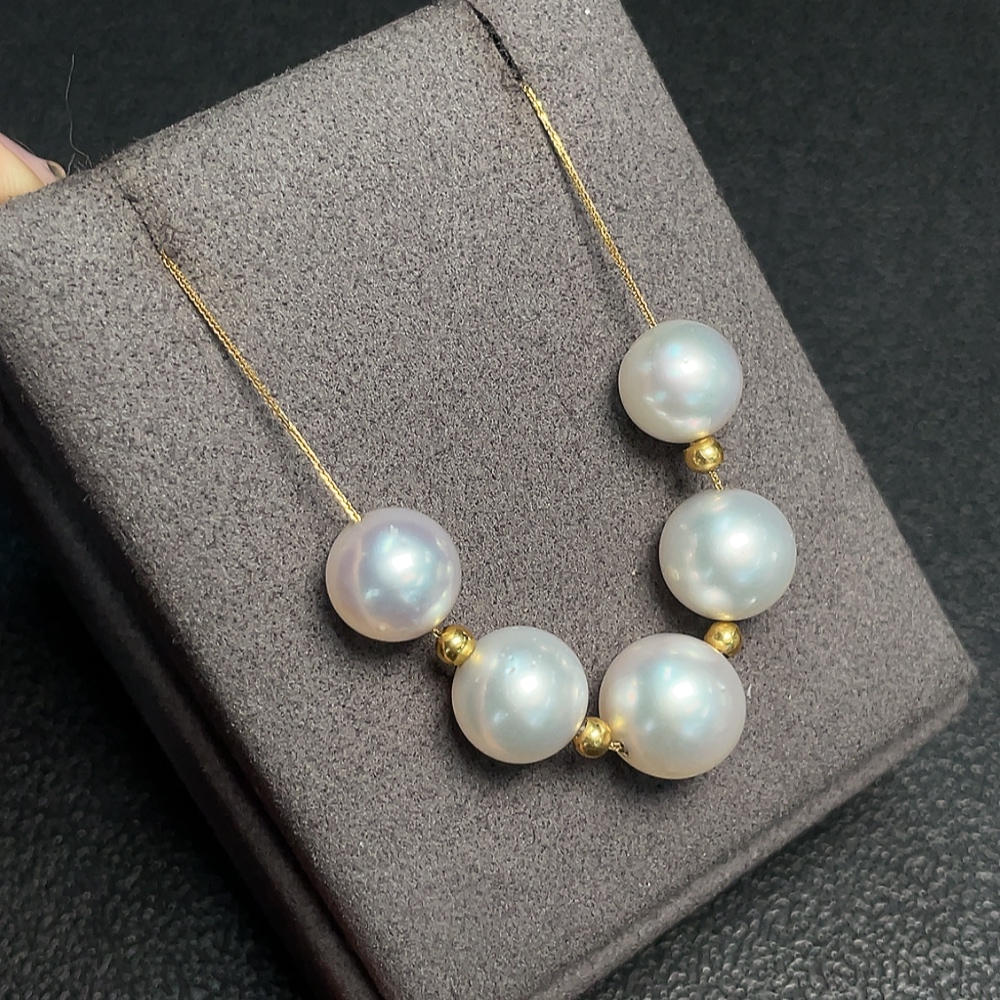 C32784191 Seawater Pearl Necklace 18K Gold Total Weight Approx.8.15g Size 9.2-10.8mm