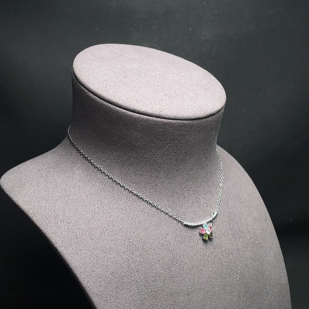 C34988358 Tourmaline Necklace Non-Gold Accent Stones May Be Non-Natural Total Weight Approx. 2.7g