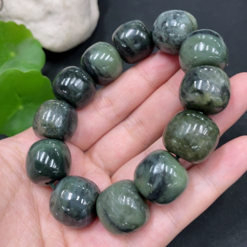 H30538458 Hetian Jade Bracelet Approx.17mm Total Weight Approx.109.3g