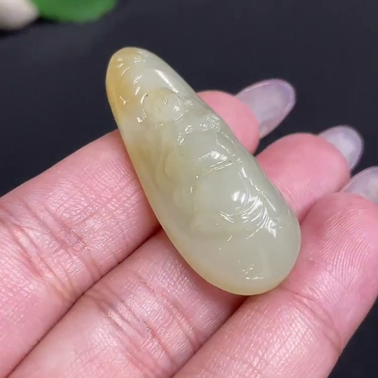 H34957284 Hetian Jade Pendant Buddha Total Weight Approx. 10.8g