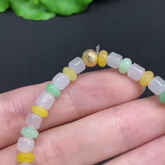 F30458695 JadeiteBeaded Bracelet Approx 5.5mm Total Weight 9.7g Non-gold-inlaid Undetermined Color Origin