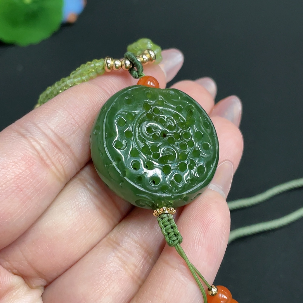 H26001667 Hetian Jade Pendant - Antique Style Piece