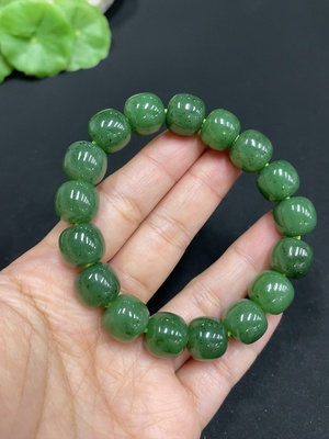 H35103434 Hetian Jade Jasper Bracelet, approx. 11.7mm, total weight about 48.3g