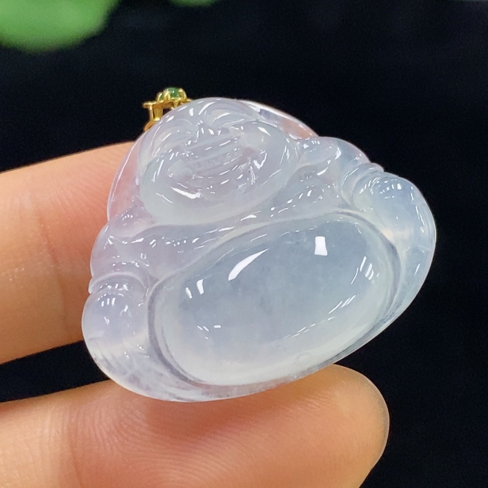 F34024852 Jadeite Buddha Pendant 18k Total Weight Approx. 6.11g