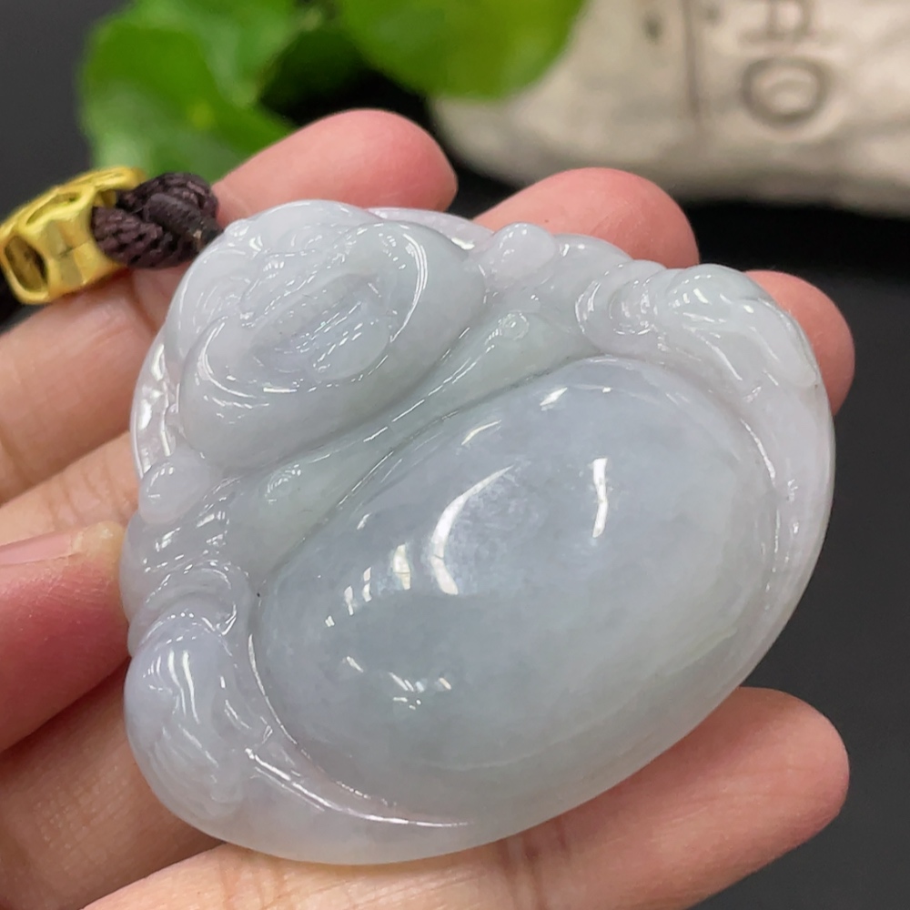 F35080774 Jadeite Buddha Pendant Total Weight Approx. 49.2g