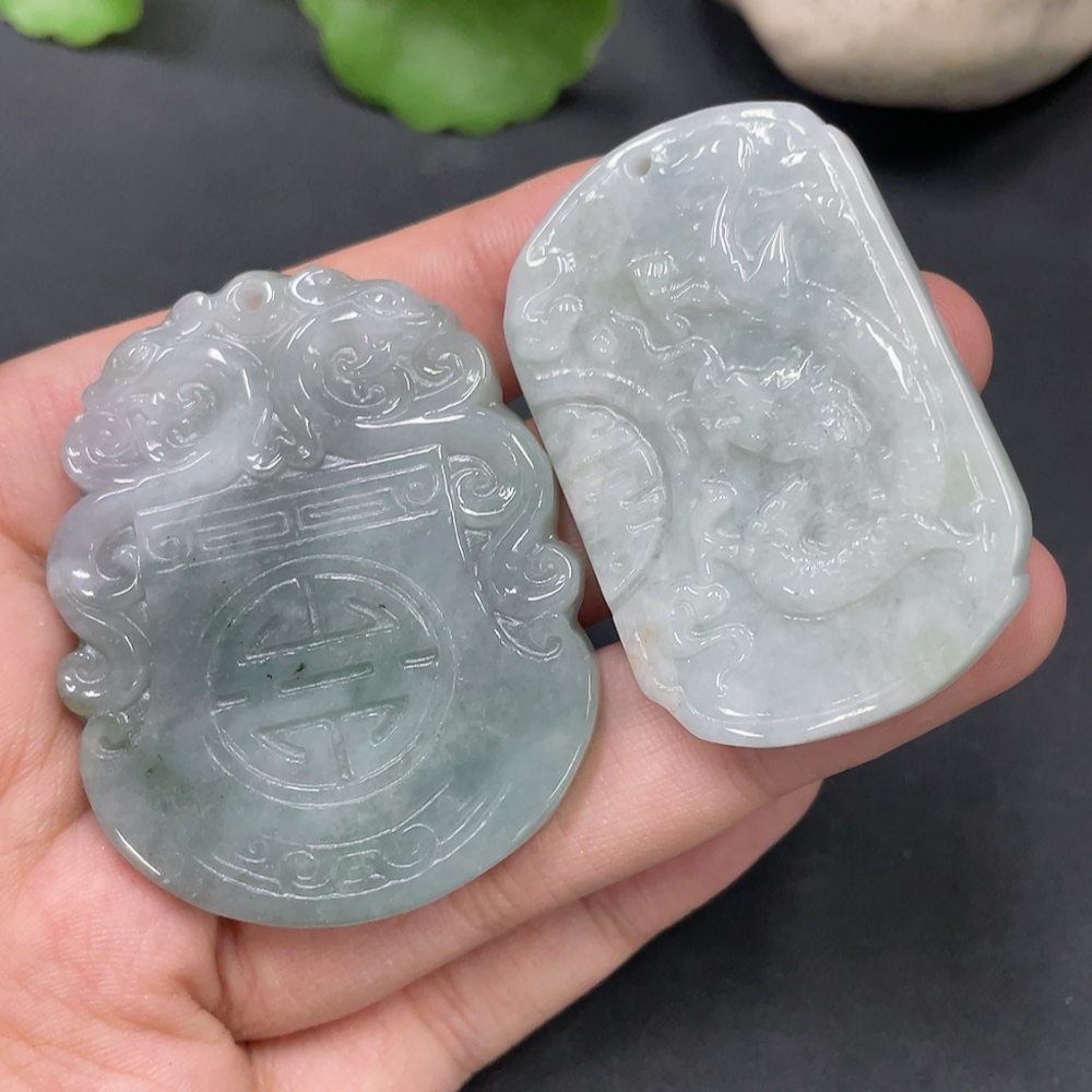 F19132047 Jadeite Pendant 2pcs/lot