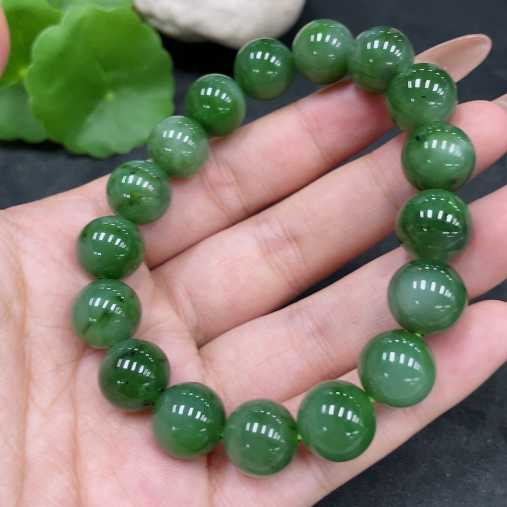 H32777128 Hetian Jade Bracelet Approx. 11.7mm Total Weight About 45.1g