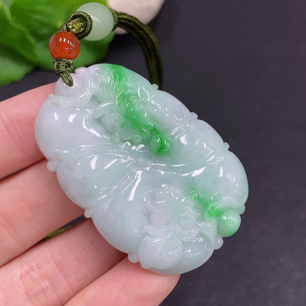 F33907791 Jadeite Auspicious Wealth Pendant