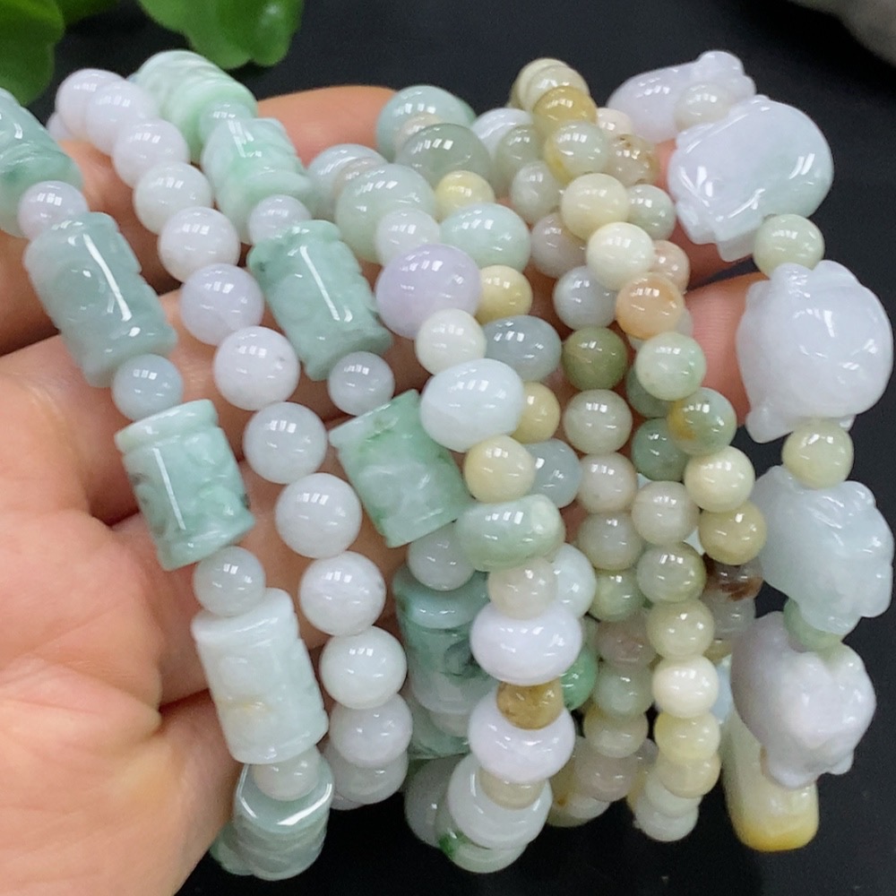 F27121572 Jadeite Bracelet Sell as a Lot Yellow Color Origin Undetermined