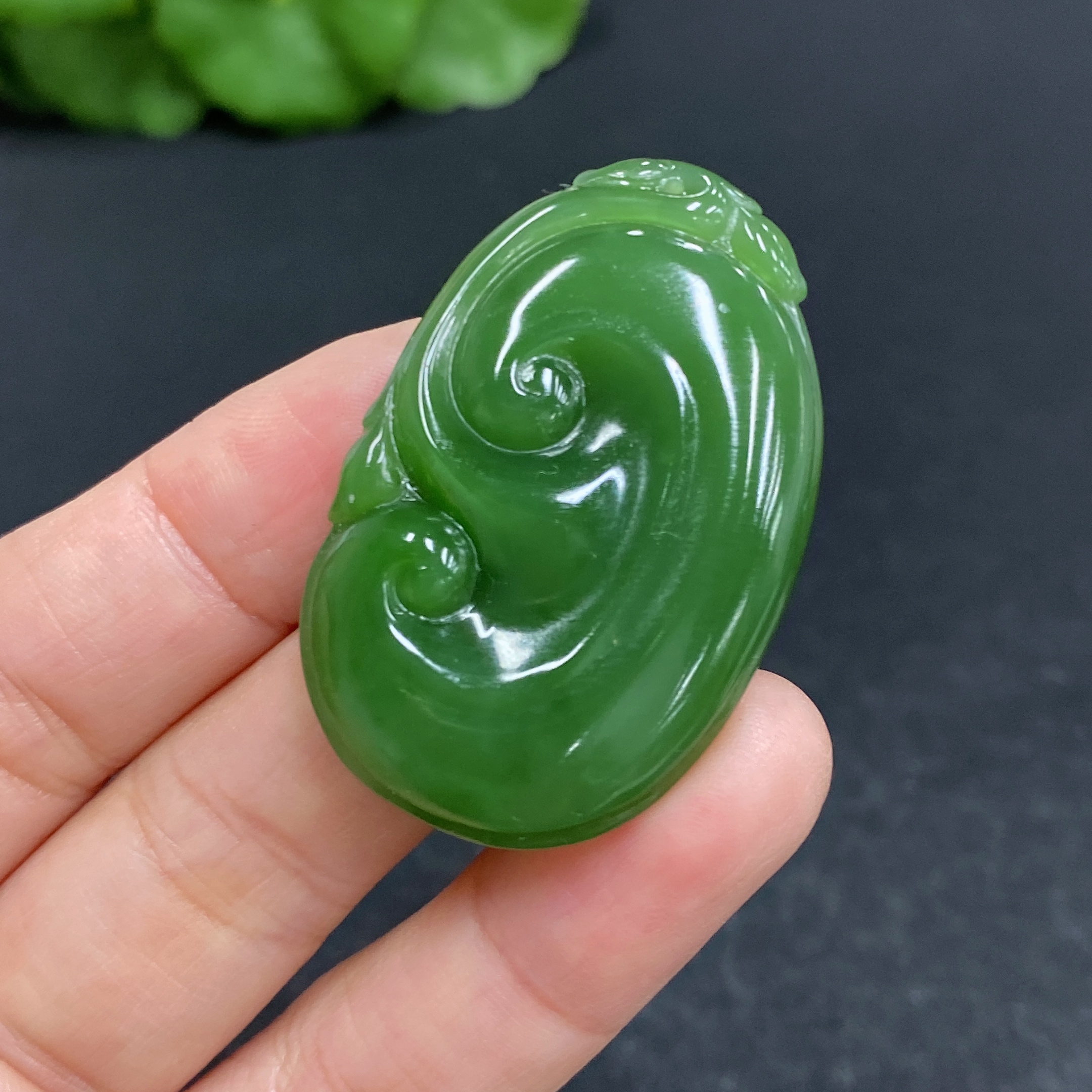H33903945 Hetian Jade Pendant Ruyi Total Weight Approx.12.3g
