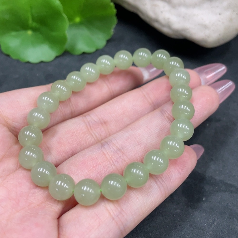 H33925680 Hetian Jade Bracelet approx. 7.7mm total weight approx. 17.3g