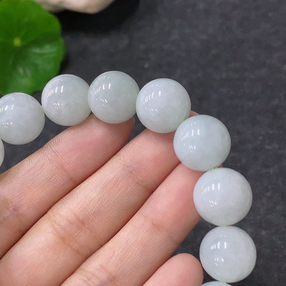 F32792052 Jadeite Bead Necklace, Approx. 12.7mm, Total Weight Approx. 58.4g