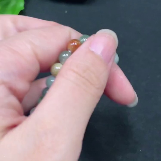 F32698405 Jadeite Bracelet Red Beads Non-A Total Weight Approx. 11.6g Size Approx. 6.6mm