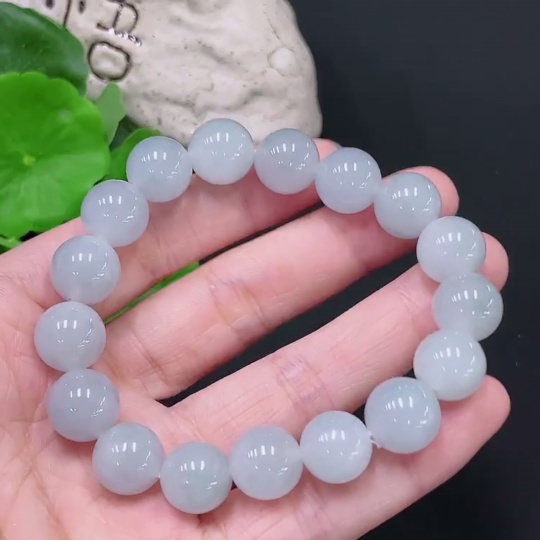 F33865617 Jadeite Bead Bracelet Approximately 12mm Total Weight About 51.55g