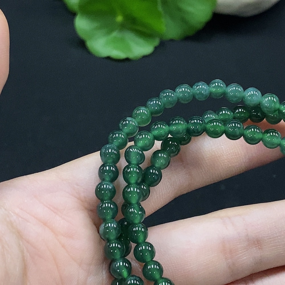 F34996581 Jadeite Bead Necklace Approx. 5.1mm Total Weight Approx. 25.57g