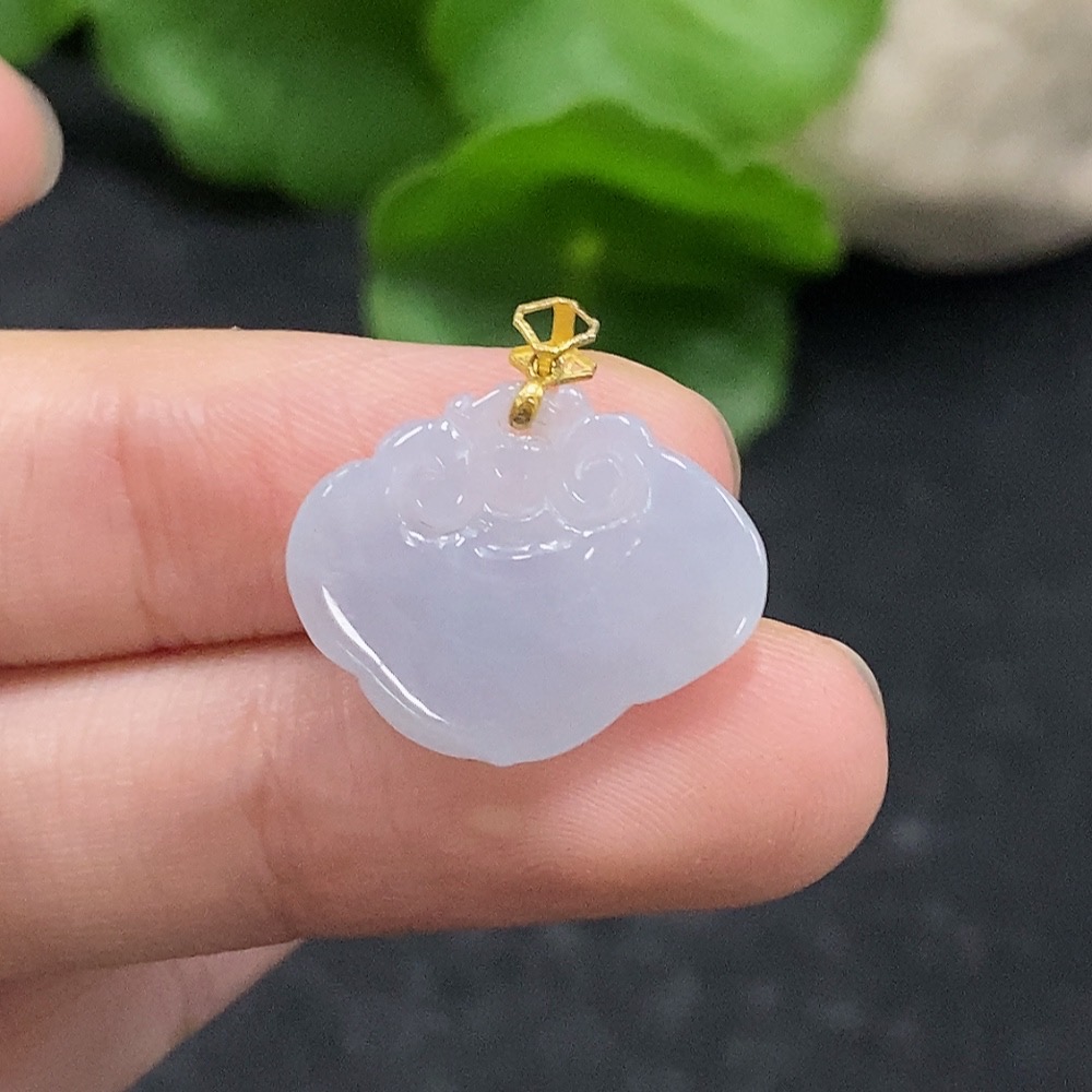 F34057219 Jadeite Ruyi Pendant 18K Gold Total Weight Approx. 1.95g