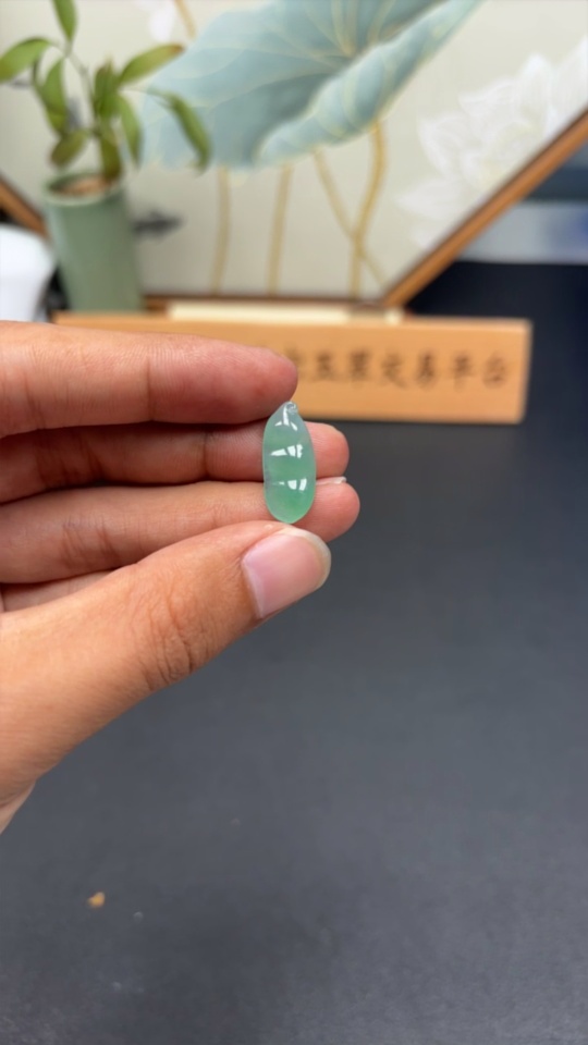 F34996523 Jadeite Blessed Bean Inlay Piece, Total Weight Approximately 1g