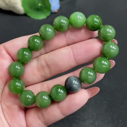 H34053856 Hetian Jade Bracelet, Size 11.7mm approx., Total Weight about 43g