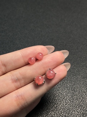 C34040001 Rhodochrosite Earrings Non-Gold Total Weight Approx. 3.34g Sell as a Lot