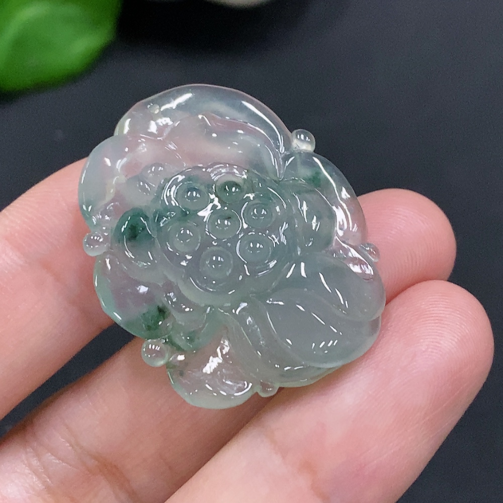 F34962893 Jadeite Blooming Wealth Pendant