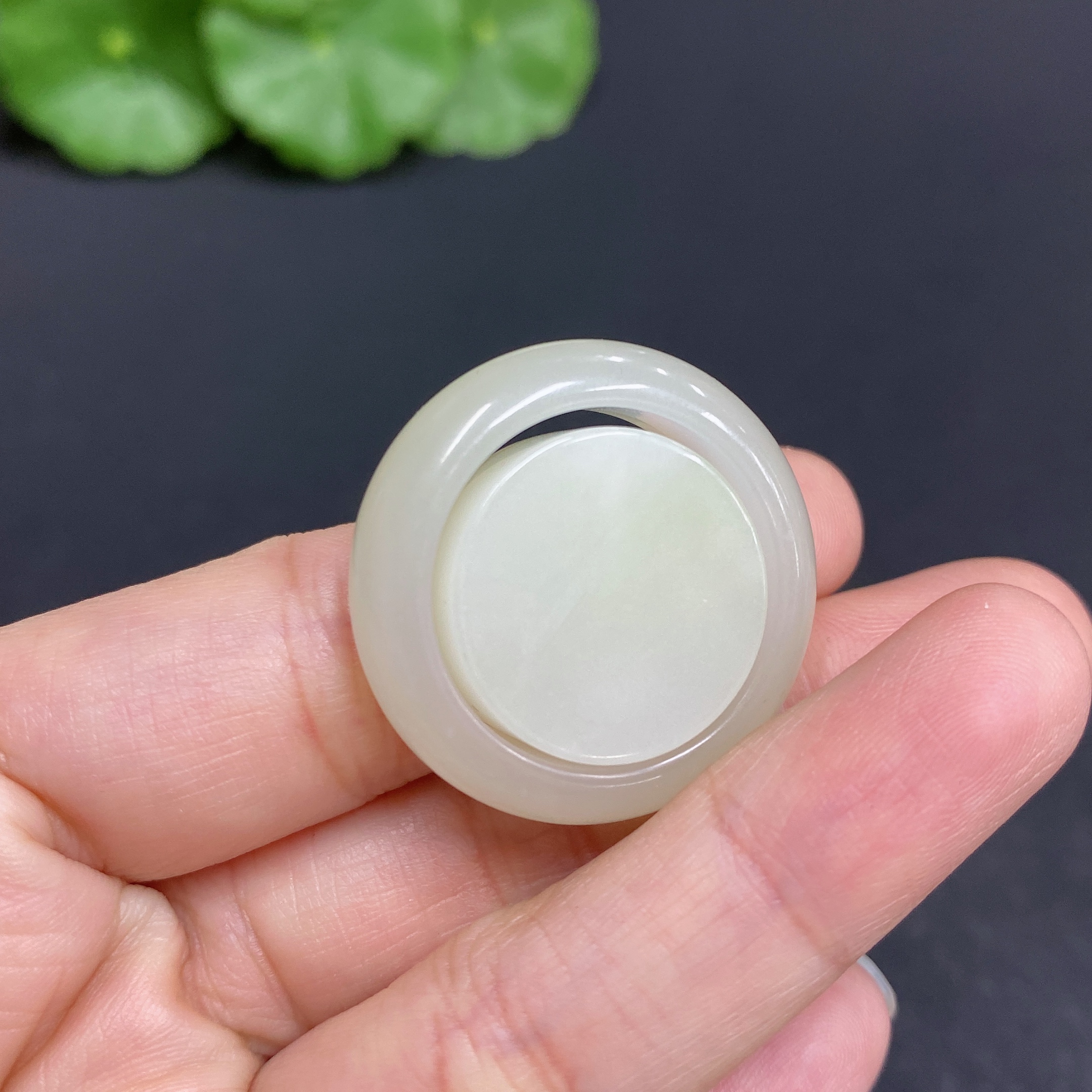 H33878530 Hetian Jade Ring Set, Size 23, Total Weight Approx.12.5g