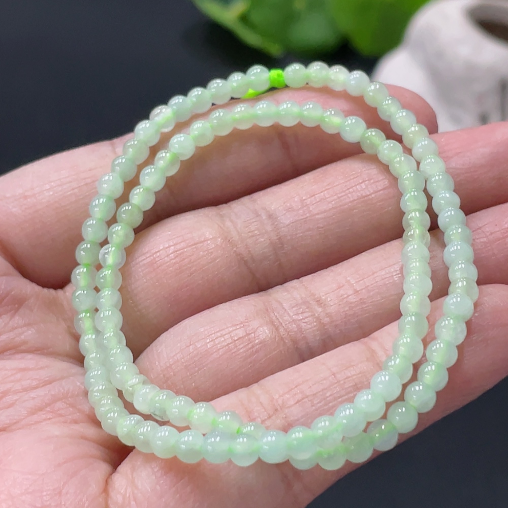 F33837129 JadeiteBeaded Bracelet Approx.3.3mm Total Weight About 6.56g
