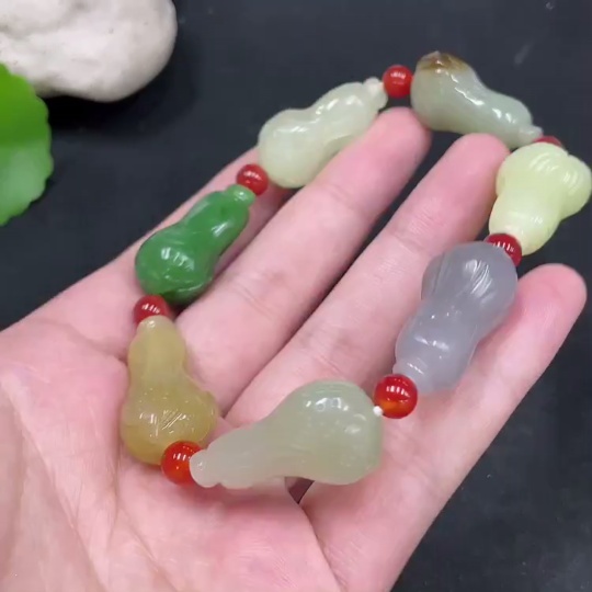H31581795 Hetian Jade Bracelet, Beads Not Hetian Jade, Total Weight Approx. 46.3g