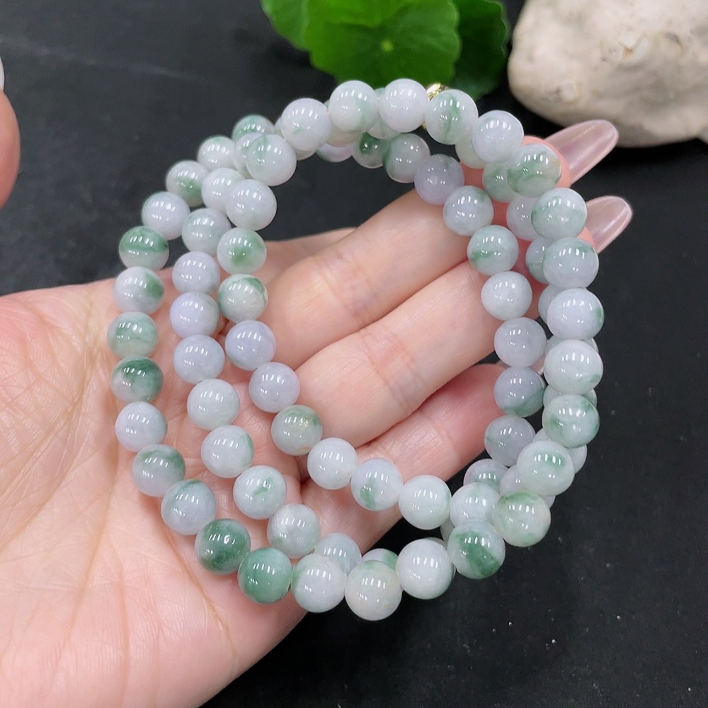F34068026 Jadeite Beaded Necklace approx. 7.8mm Total Weight approx. 70.2g (Non-Gold-Inlaid)