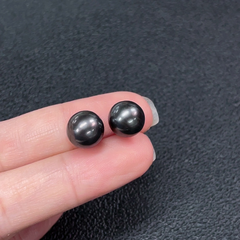 C34039633 18k seawater pearl earrings, total weight about 2.39g, size about 9mm