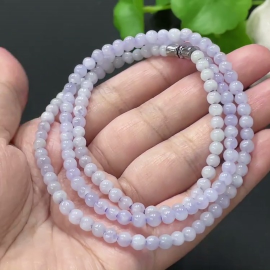 F35108652 Jadeite Bead Necklace Approx. 4.5mm Total Weight Approx. 19.9g Non-Gold Clasp
