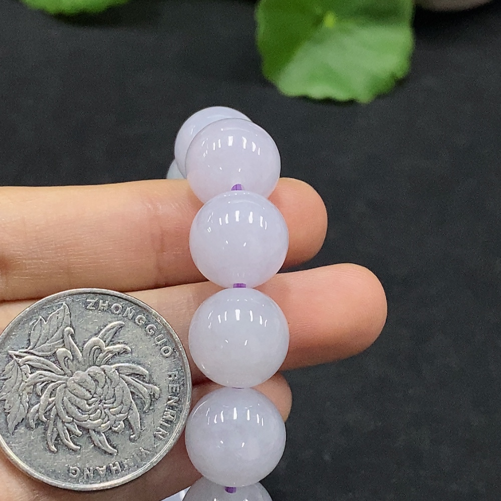 F30514636 JadeiteBeaded Bracelet 12.2mm Approx. 49.47g