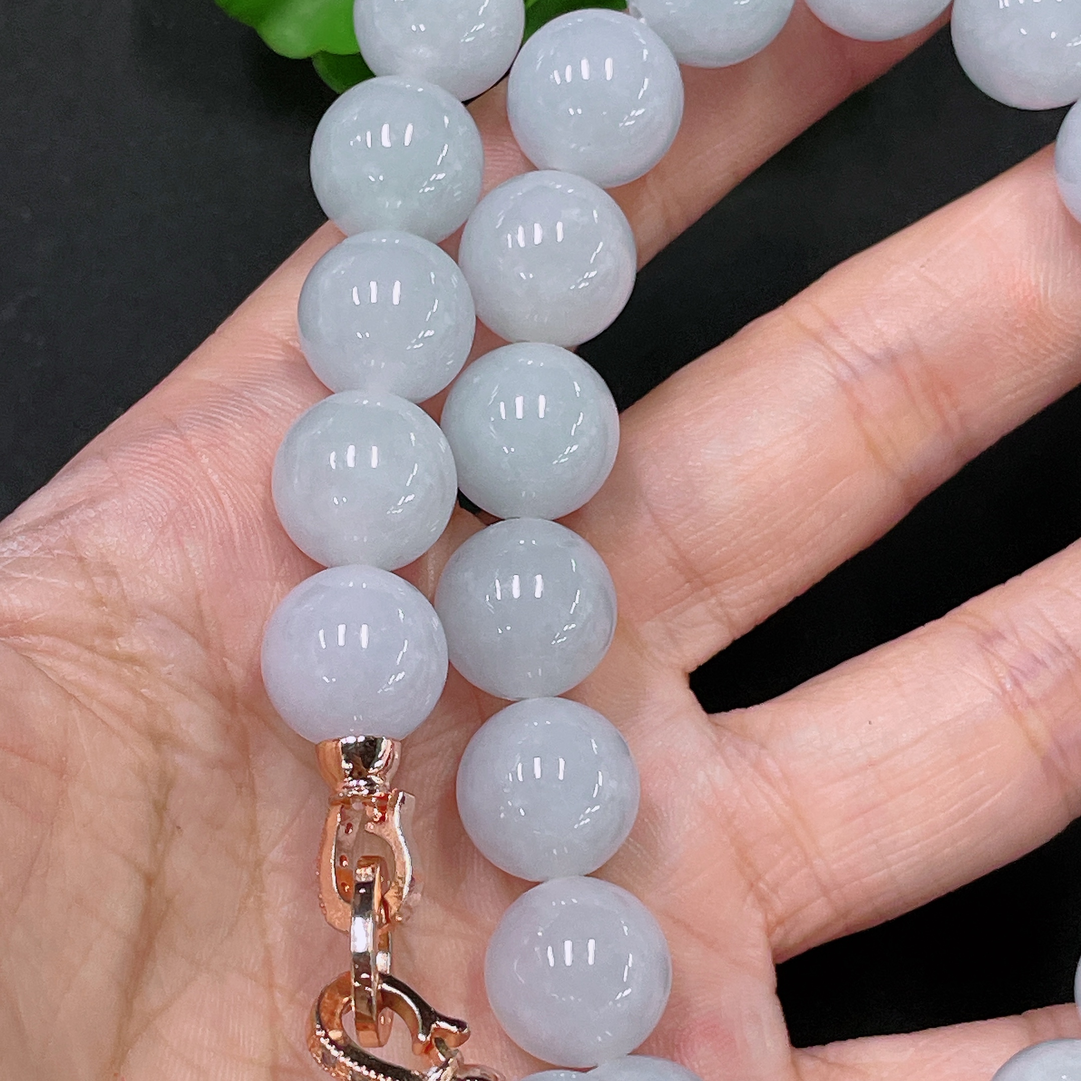 F34958297 Jadeite Bead Necklace Approx. 12.3mm Non-Gold Total Weight Approx. 135.9g