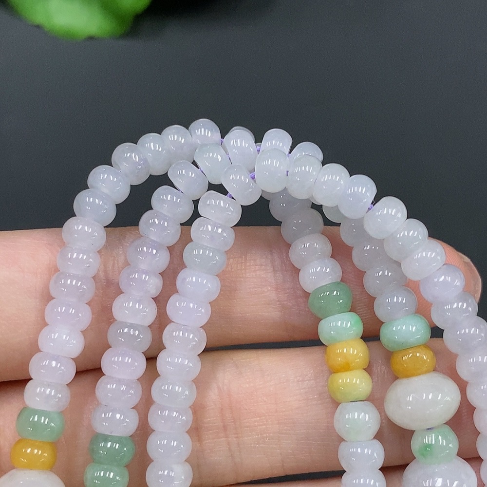 F20211611 Jadeite Bead Necklace Color Origin Undetermined Approx. 5.8mm Total Weight 43.480g