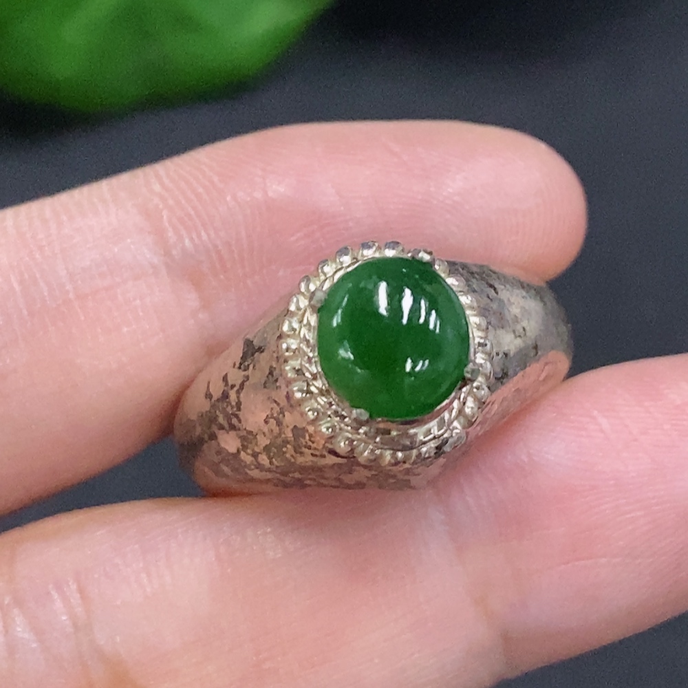 F34021990 Jadeite Cabochon Non-Gold Setting Total Weight Approx. 10g