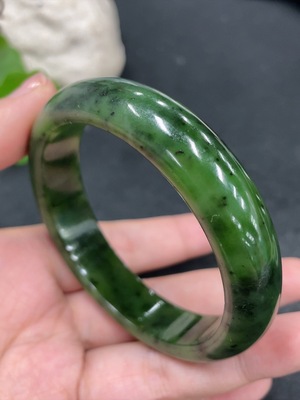 H31582303 Hetian Jade Round Bracelet, Size 57.7, Total Weight Approx. 54.2g