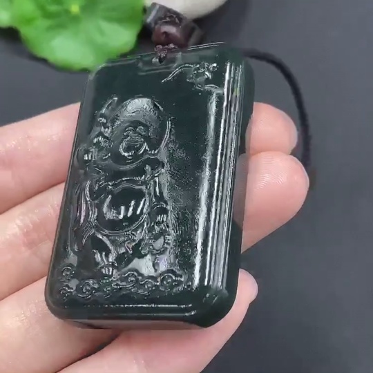 H16798536 Hetian Jade Buddha Pendant, total weight approximately 42.96g (including cord weight)