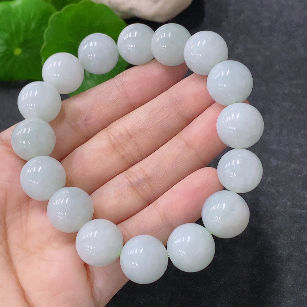 F32792052 Jadeite Bead Necklace, Approx. 12.7mm, Total Weight Approx. 58.4g