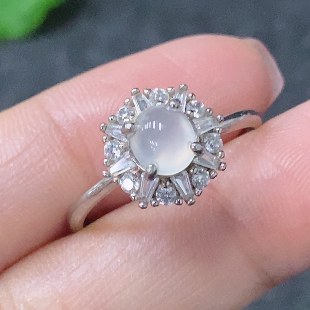 F34998545 Jadeite Inlaid Ring Non-Gold Adjustable Total Weight Approx. 2.04g