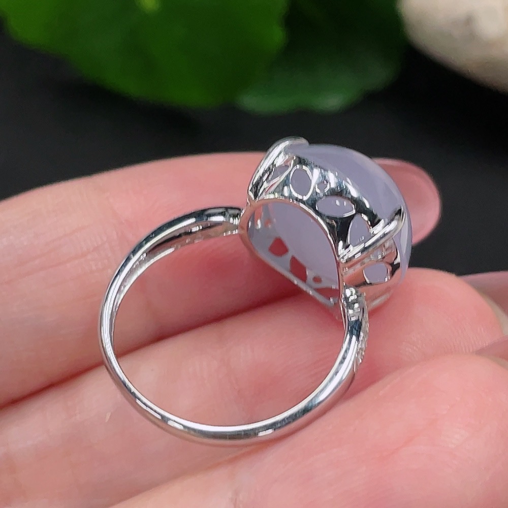 F34012815 Jadeite Inlaid Ring Size 14 18K Gold Total Weight 4.8g (With Diamond Accents)