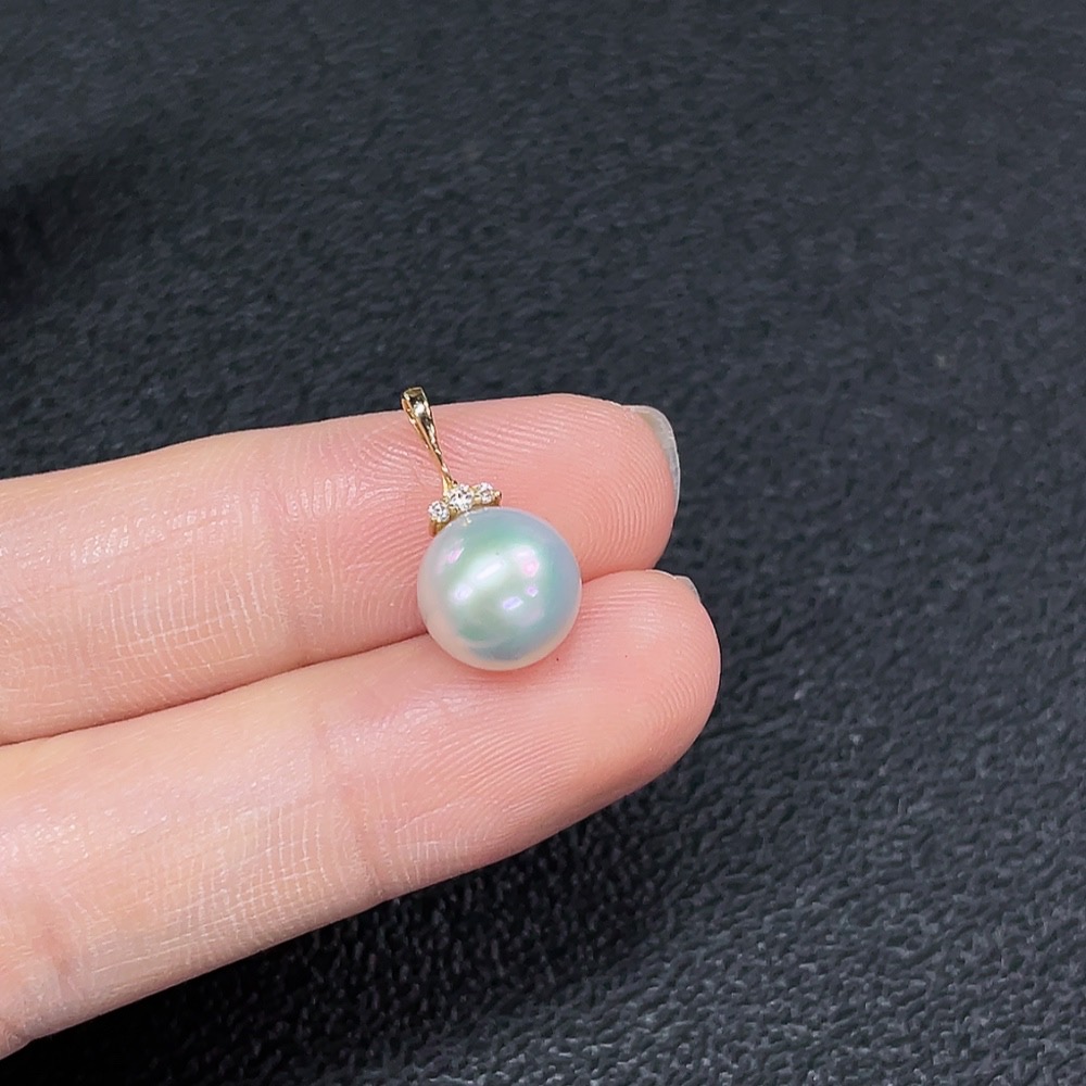 C34950227 18K Seawater Pearl Pendant, Color Origin Undetermined, Total Weight Approx. 1.23g, Size Around 8.5mm