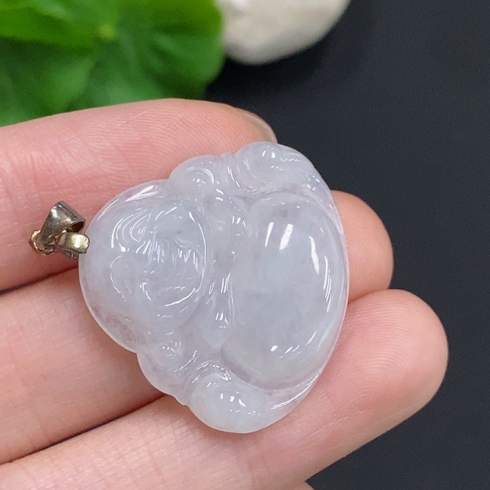 F35159972 Jadeite Buddha Pendant Non-Gold Inlaid Total Weight Approximately 6.5g