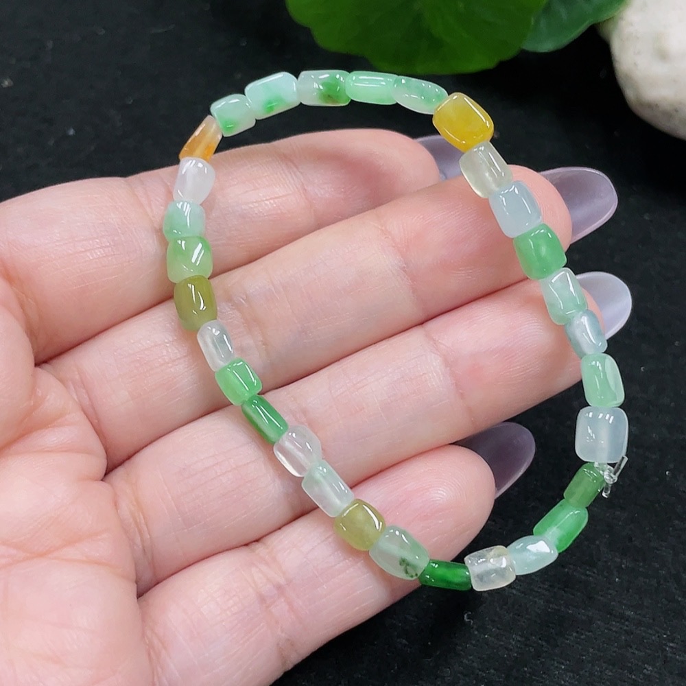 F34966052 Jadeite Bracelet Total Weight Approx. 5.82g Yellow Color Origin Undetermined