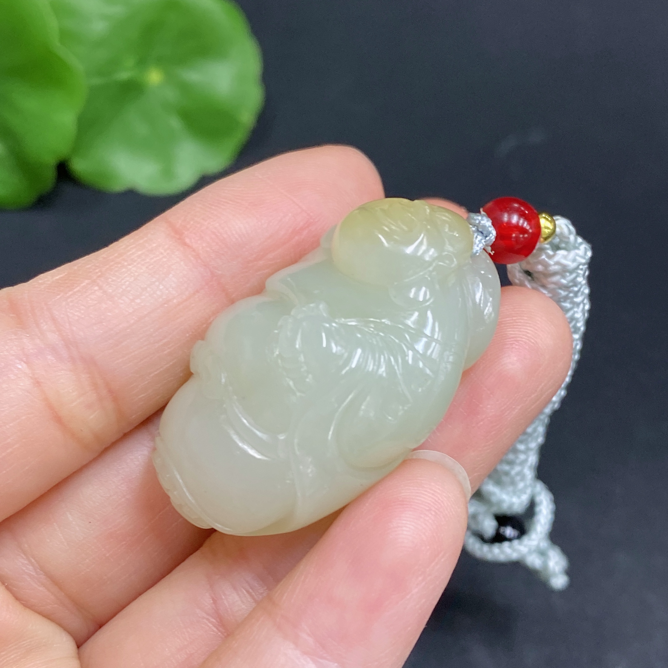H31666738 Hetian Jade Pendant Buddha Total Weight Approx. (with rope) 22.9g