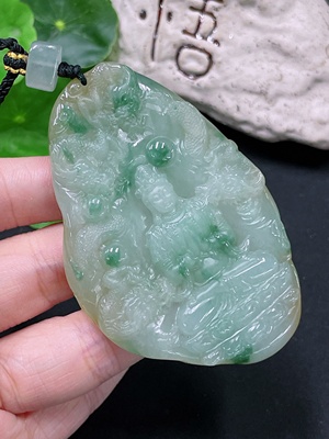F33919282 Jadeite Divine Dragon Protector Pendant