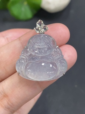 F18070647 Jadeite Buddha Pendant with 18K Gold Mounting, Total Weight Approx. 5.4g